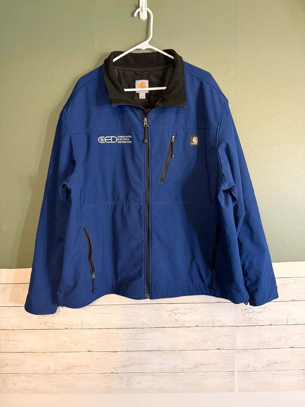 Carhartt J250 Soft Shell Jacket Size 2XL Blue Full Zip Workwear